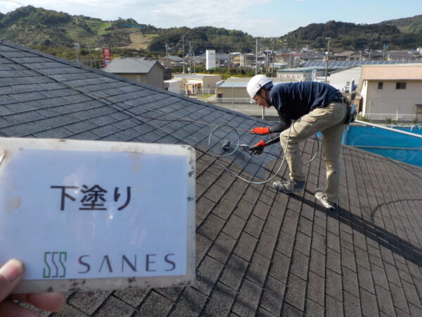 【和歌山県海南市】K様邸　アスファルトシングル屋根塗装　作業報告です。