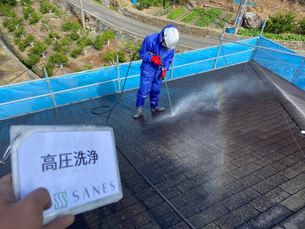 【和歌山県海南市】K様邸　外壁・屋根塗装着工しています。